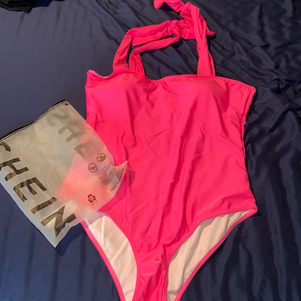 SHEIN NWT hot pink one piece